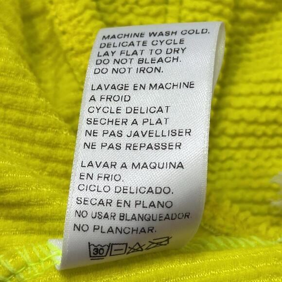 Good American Womens Crinkle Basic Bandeau Bikini‎ Top Size S-M  Yellow New - Picture 6 of 8